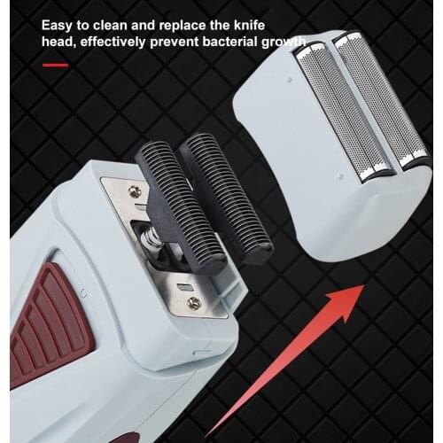 Replaceable Head Double Mesh Electric Men Shaver Cutter Blades Hair Cleaning Shave Shaper