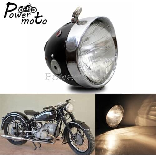 Steel Motorcycle Retro Headlight Front Lamp Headlamp For Zundapp BMW K750 KS750 Wehrmacht BW40 Dnepr Ural Sidecar