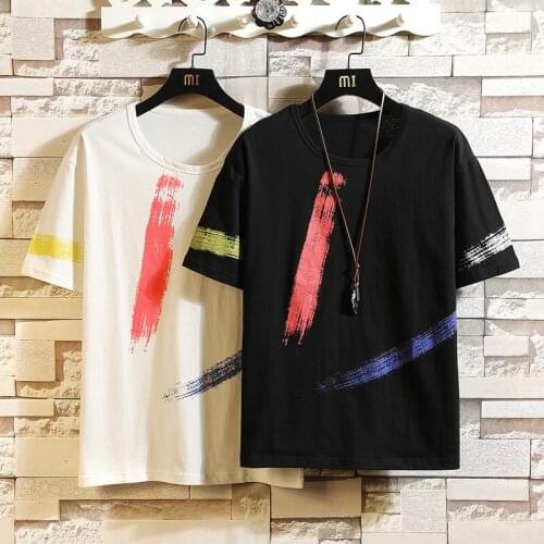 Mens Cotton Funny T-shirt Mens Summer Fashion Tshirts 5XL Stpiped Casual T shirt Tee For Man Oversized Tops & Tees Streetwear
