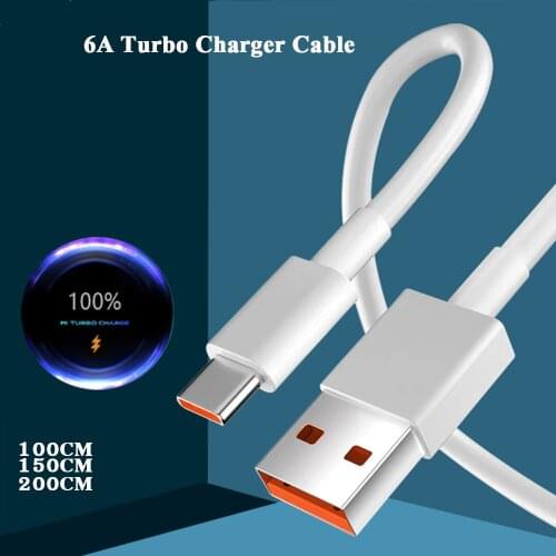 Xiaomi Redmi Note 10 Pro Turbo Fast Charging Cable 1/1.5/2M 6A USB Type C WIre Cord For Mi 11 Ultra 10T 10 Pro Redmi K30 K40 Pro