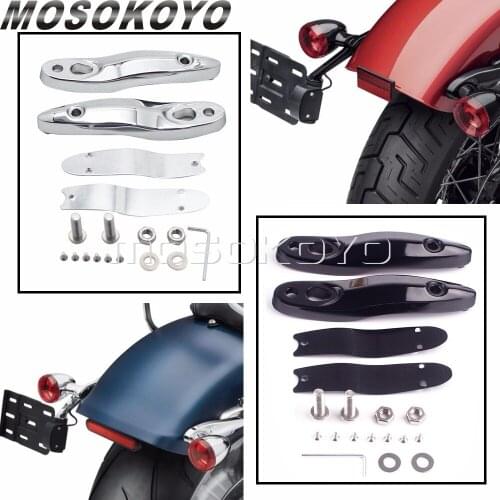 Rear Turn Signals Relocation Kit For Harley Softail FLFB FLFBS FLSL FXBB FXBR FXBRS FXLR Blinker Extension Indicators Bracket