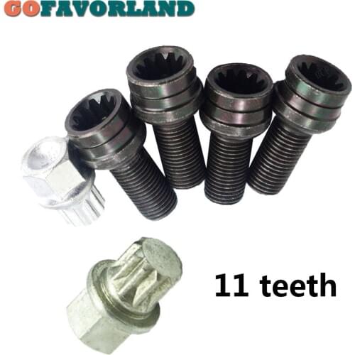 X5 Set Anti-theft Wheel Screw Bolt Lock Nut Key Adapter 8D0601139F 001 11 teeth For VW Golf Jetta Passat Audi A4 A6 A8 TT
