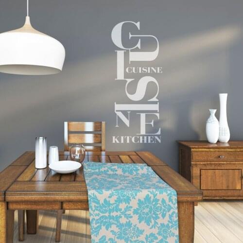 Cuisine Kitchen Art Stickers Restaurant Kitchen Bar Removable Vinyl Wall Stickers DIY Home Decor Waterproof Wallpaper JG3140