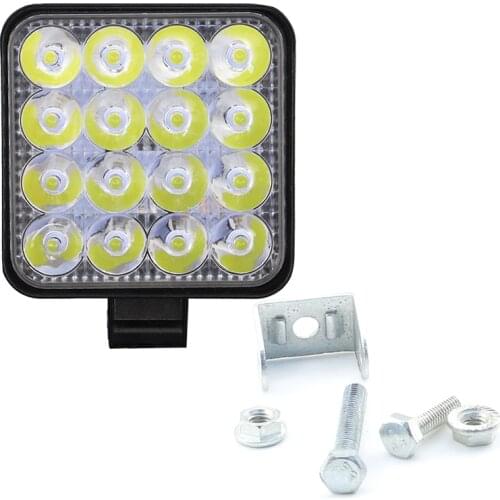 Mini Square 16 Lights Car LED Work Light COB Chips 42 Watts 6500K White Spot Lighting For FSO Universal Truck Auto Bulbs