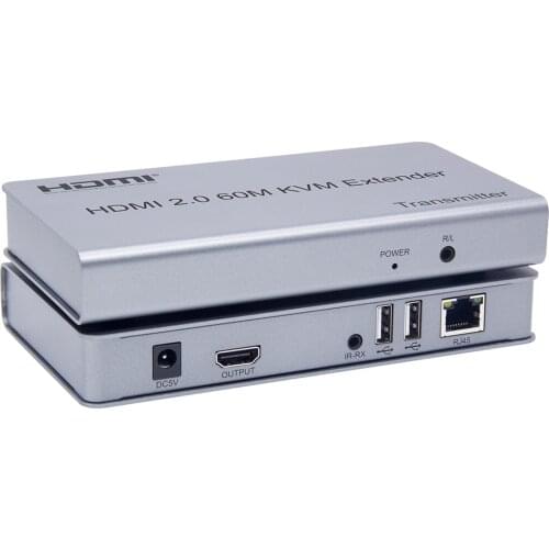 HDMI 2.0 60M KVM Extender support Loop-out 4K 60Hz HDCP2.2 3.5mm Audio out Touch Screen Display with IR and Cascade Connect