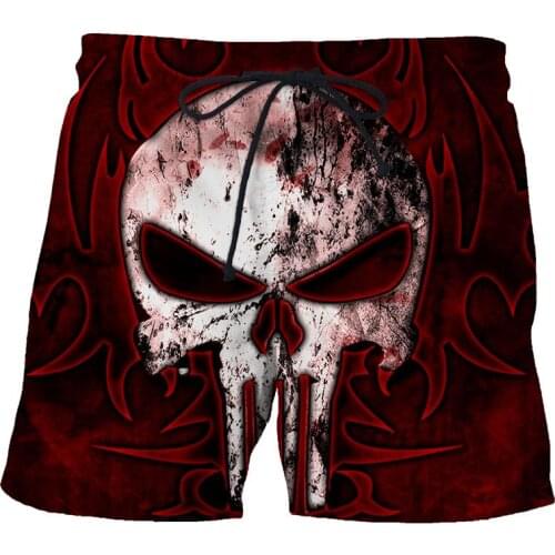 2021 Summer Mens 3D Shorts Sickle Skull Printed Casual Swimming Beach Shorts Fashion Swimsuit Shorts Oversized For Adult Shorts