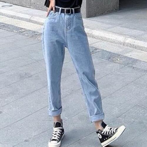 LuckBN Women's Straight Jeans