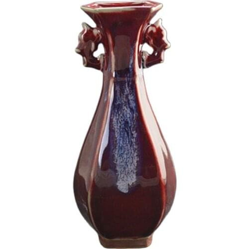 Small square vase with two ears, Jun kiln, Song Dynasty, China