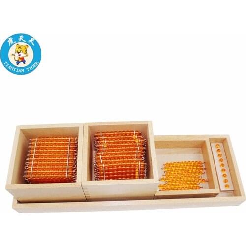 Montessori Material Baby Toys Mathematics Early Education Introduction To Decimal Symbols With Trays Beads Toys