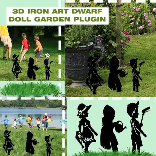 Metal Garden Decoration Childrens Garden Fashion Modeling Art Decoration Courtyard Steel Outdoor Garden Statue Goblin Ornaments