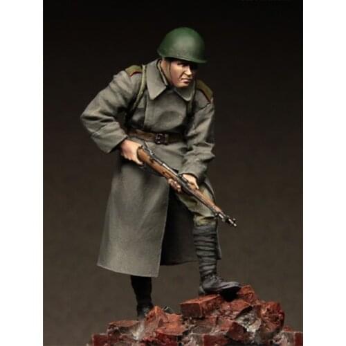 1:35 Scale Die-cast Resin Soldier Model White Model Fight WWII Soviet Infantry Single M289