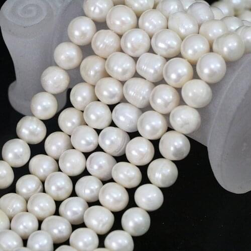 Fashion white saltwater akoya Freshwater pearl 7-8mm baroque round loose beads diy high grade Jewelry making 15 inches GE1217