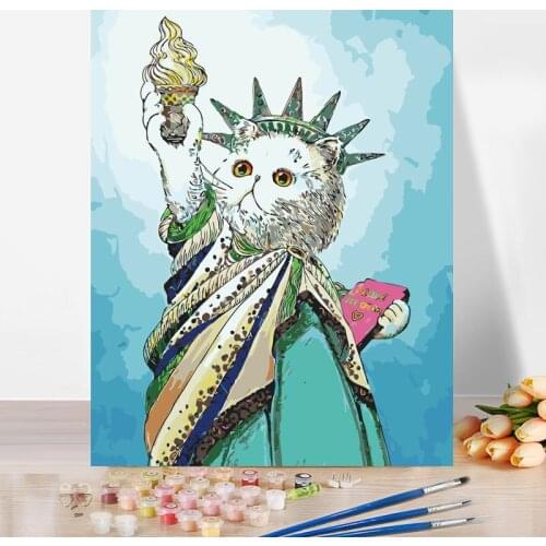 DIY Paint By Numbers For Adults Canvas Acrylic Pain Abstractionism Cat Drawing Room Hallway Bedroom 40x50cm Plank Frame