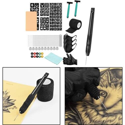 Tattoo Kit 20Pcs Cartridges Needles 3RL 5RL 7RL 9RL Self cohesive Bandage 5cmx1.8m 1 pair M Tattoo Gloves for Tattoo Artists