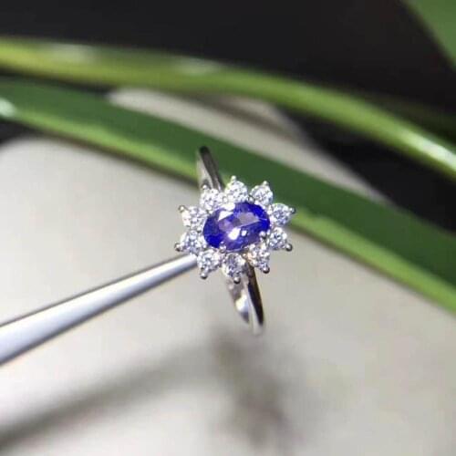 Natural And Real Tanzanite luxury ring ring Free shipping gemstone 925 sterling silver Fine jewelry