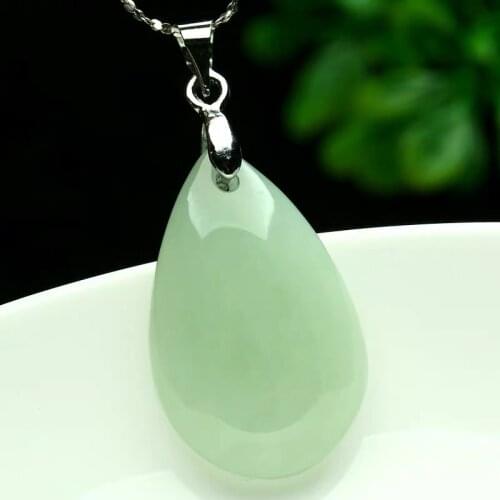 Natural Jade Emerald Luck Water drop Bead Pendant Charm Jewellery Fashion Accessories Hand-Carved Man Woman Amulet