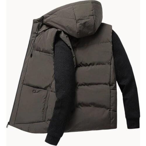 Autumn Winter Casual Vest Men Winter Jackets Thick Vests Man Sleeveless Coats Male Warm Cotton-Padded Waistcoat