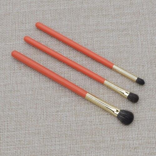 Professional Handmade Makeup Brushes Kit Soft Blue Squirrel Goat Hair Precise Eye Shadow Brush Orange Handle Make Up Brush Set