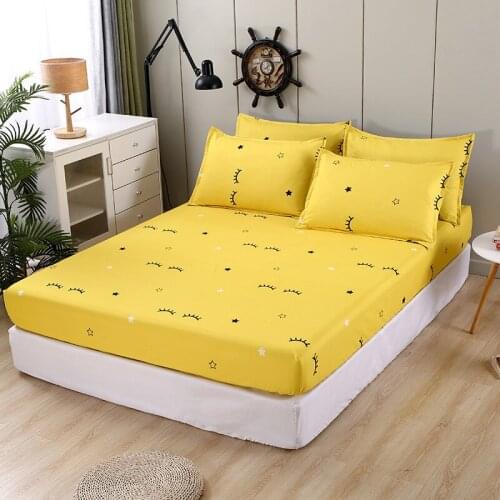 1 pcs Bed Sheet With Elastic Band 100% Polyester Fitted sheets 30cm Height Pocket Mattress cover No pillowcases