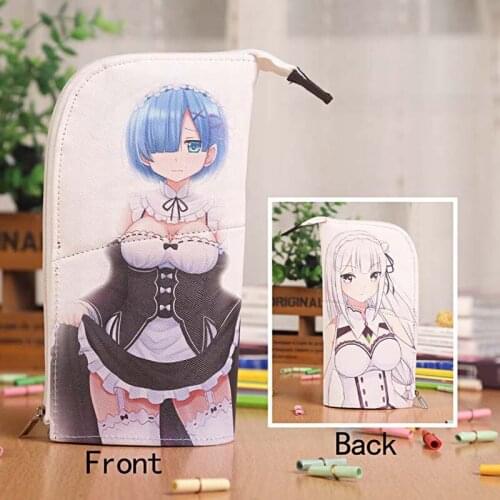 Re:Zero kara Hajimeru Isekai Seikatsu Waterproof PU Stationery Pouch/Brush Pot/Pen Holder/Pencil Case Bag/Office School Supplies