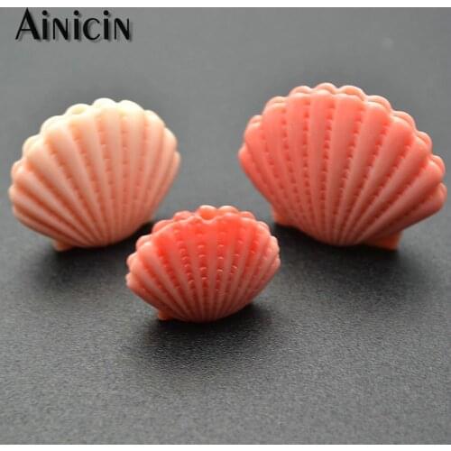 Pink Color Shell Powered Resin Scallop Shape Pendants DIY Jewelry Making Findings Fashion Women Accessories Charms 20pcs/lot