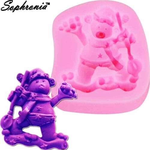 Sophronia Santa Claus Silicone Molds Christmas Birthday Cake Border Fondant Cake Decorating Tools Chocolate Gumpaste Moulds m833