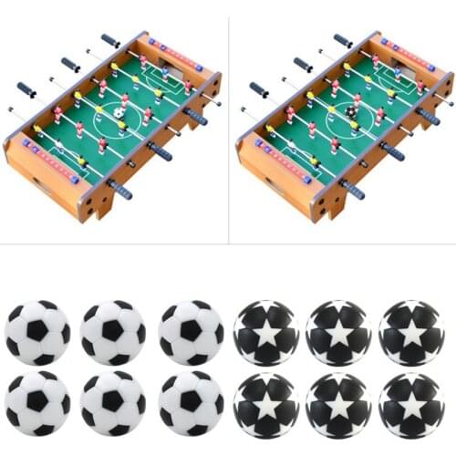 6Pcs 32mm Table Soccer Foosball Football Machine Accessories Replacements Mini Black and White Ball Kids Adult Indoor Games