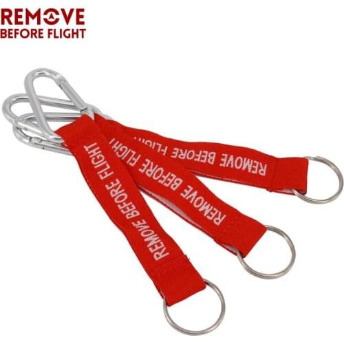 Remove Before Flight Key Chains Llaveros Hombre Red Embroidery Aviation Gifts OEM Key Chains Jewelry Keyring Chain 3 PCS/LOT
