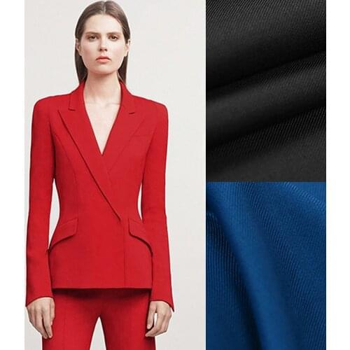 140CM Wide 320G/M Weight Blue Black Red Thin Wool Polyester Fabric for Spring and Autumn Dress Shirt Jacket Suit DE493