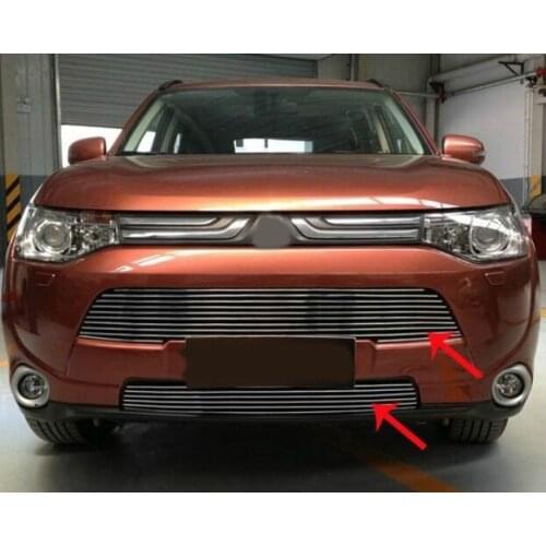 High quality stainless steel Front Grille Around Trim Racing Grills Trim 2013 For Mitsubishi Outlander Samurai