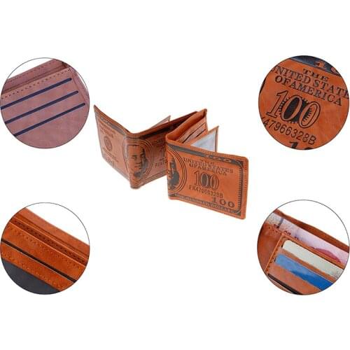 High quality Mens wallet US dollar printing PU leather credit card photo holder purse 1PCS