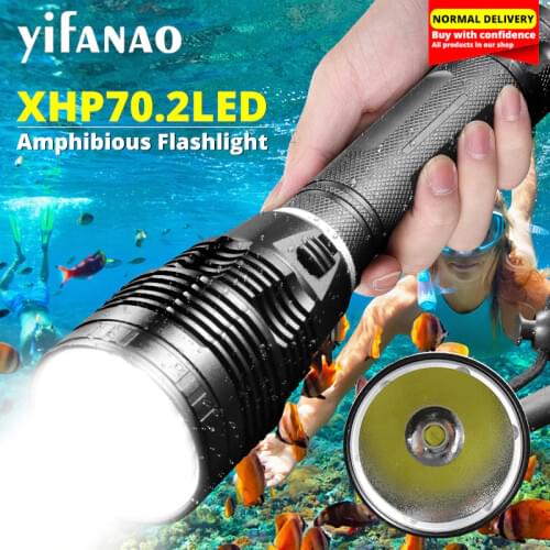 8000LM Xlamp Dive LED Flashlight XHP70 Brightest Diving Underwater Light XHP50.2 Scuba 300M Torch Waterproof 3T6 Lanternas