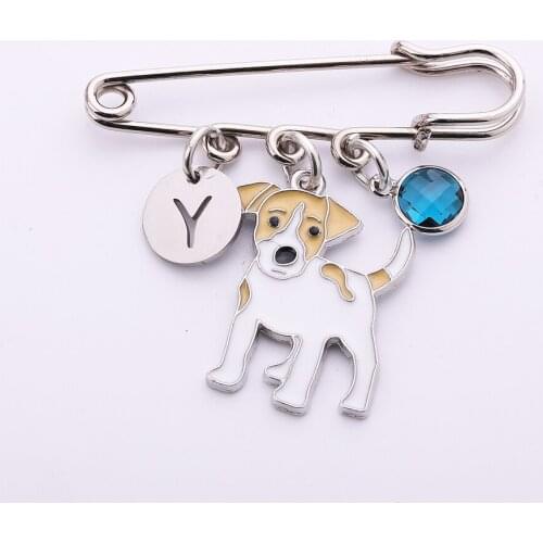 Lucky Personality brooch animal pet dog charm female brooch Lucky stone letter pins fashion party clothes jewelry