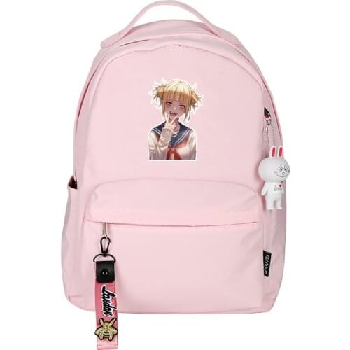My Hero Academia Cross my body Himiko Toga Women Backpack Kawaii Bookbag Pink School Bags Small Travel Bagpack Laptop Bags