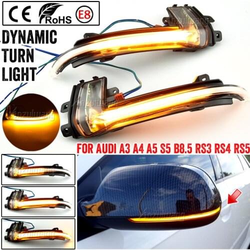 1Pair Side Wing Mirror Indicator Dynamic Turn Signal LED Light For For AUDI A4 B8.5(2010---2015)A5 B8.5 RS3/4/5 S5 2010-2016