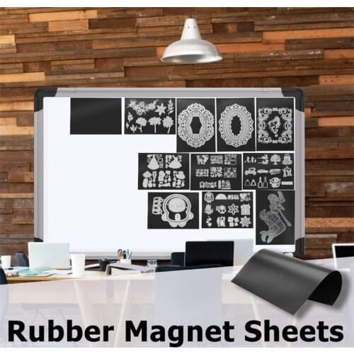 10pcs Rubber Single-sided Soft Magnet sheet&10pcs Die Stamp Storage Pockets Flexible For Portable Collect Stamps Cutting