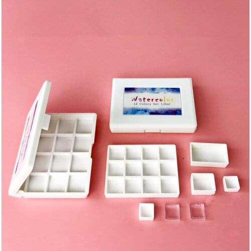 12/24 Watercolor Pigment Subpackage Box 0.5/ 1ml Whole Pan Half Pan Portable Small Pigment Box
