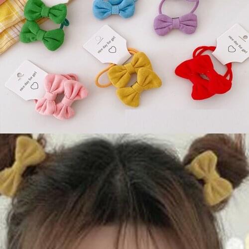 2 packs of cute bow hair tie hair rope double ponytail rubber band head rope hair accessories for girls