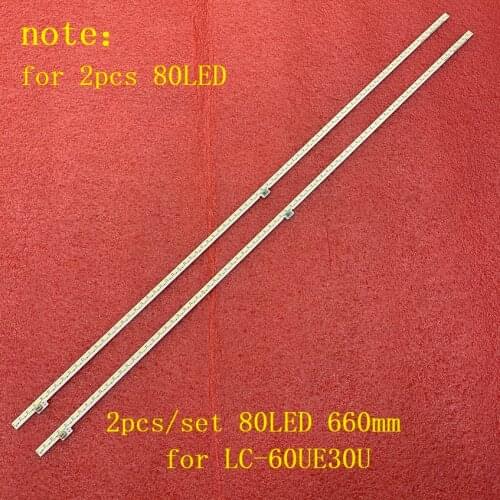 2pcs/set 80LED 660mm LED Backlight Strip For Sharp LC-60UE30U SAMSUNG_2015SSP60_7030_80_4K_REV1.0_LM41-00090Q RB201WJ AL