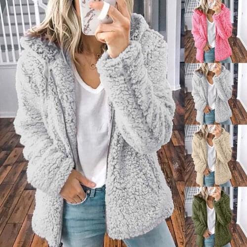 2021 Autumn Winter Teddy Coat Women Faux Fur Coat Teddy Bear Jacket Thick Warm Fake Fleece Jacket Fluffy Jackets Overcoat New