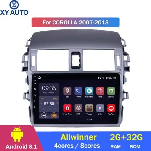 9 inch 2.5D IPS HD multi-touch screen Android8.1 2G RAM 32G ROM NAVI with BlueTooth USB WIFI SWC for Toyota Corolla 2007-2013