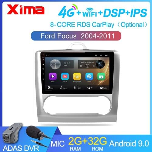 XIMA 9 Inch 2 DIN Android 9.0 GPS Navigation Car Radio Multimedia Player For 2004 2005 2006-2011 Ford Focus Exi AT