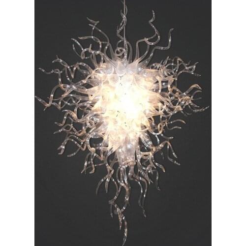 White Large Glass Chandelier Borosilicate Glass Chandeliers LED Bulbs Livingroom Lightings