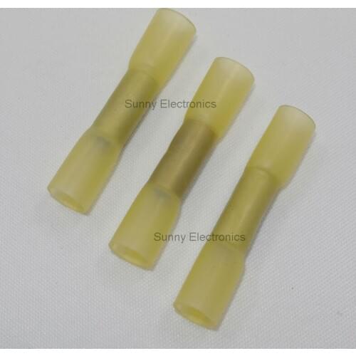 BHT5 Yellow Heat Shrink Butt Connectors and Splices For 4.0-6.0mm2 ,12-10 AWG Wires free shipping
