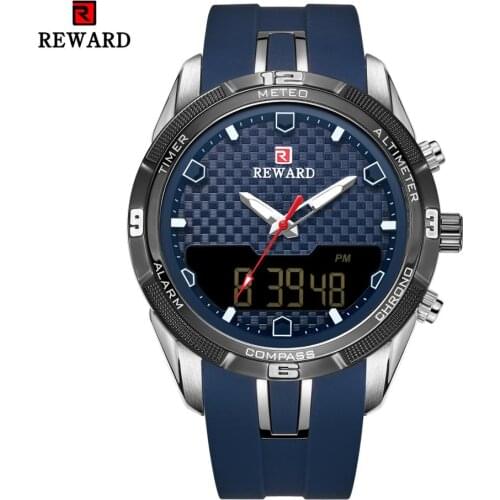REWARD 2019 New Product Top Luxury Brand Men watches 30m Waterproof Noctiluca Silicone Strap Male Watch Clock Military Gifts