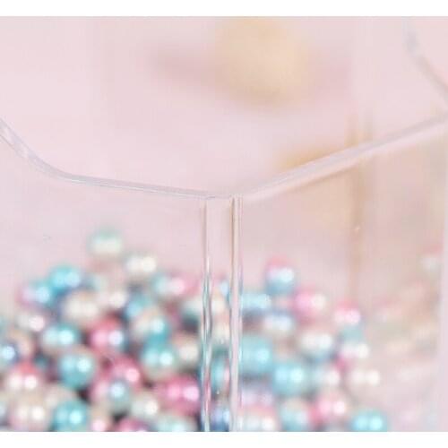 Makeup Brush Holder Transparent Acrylic Organizer with Dustproof Cover and Pearl