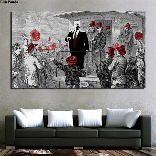 Donald Trump Voting Art Canvas Poster Print Abstract Painting Black White Wall Picture Modern Home Decoration