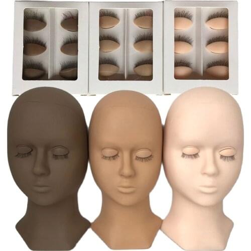Lash Mannequin Head Replacement Eyelids Silicone Practice False Eyelash Extensions Makeup Model Massage Training Heads