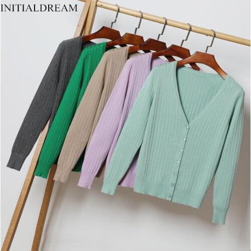 INITIALDREAM Women's Knitted Cardigans