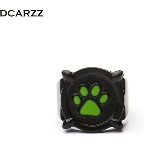 Size 5-11 Cat Noir Ring Anime Jewelry Black Ring Cosplay Costume for Kids Halloween Christmas Gift Ladybug Rings for Women Men